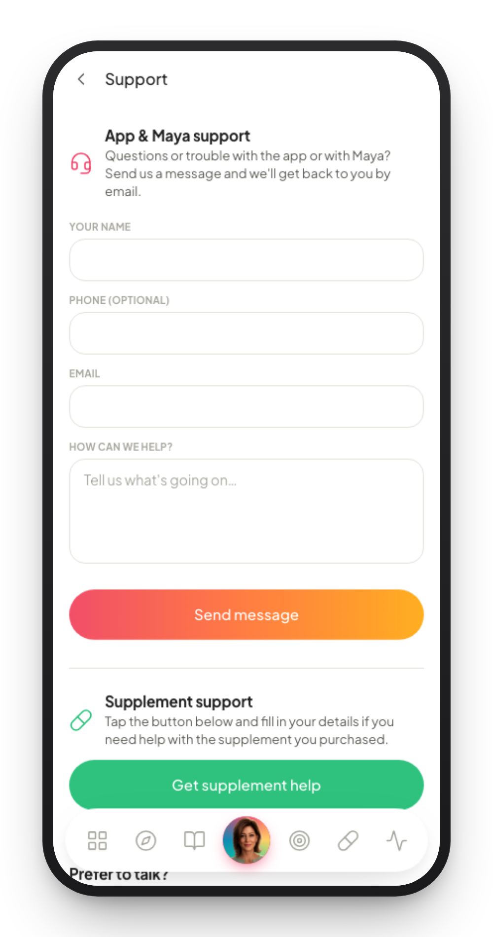 In-app support